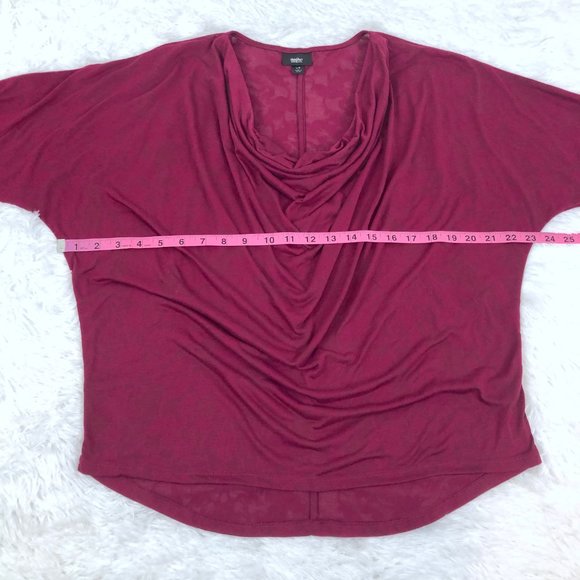 ✅SOLD✅Mossimo 3/4 Dolman Sleeve Top Burgundy Cowl - Picture 6 of 8